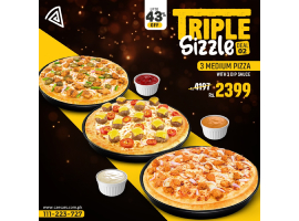 Caesar's Pizza Tripple Sizzle Deal 2 For Rs.2399/-